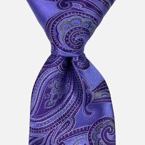 Donald J Trump Signature Collection Necktie Tie Purple Paisley Silk 3 1/2"
